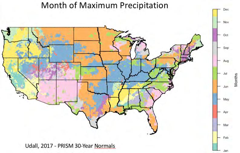 South (Dry) and North (Less Dry to Perhaps Wet) Earlier within-year runoff More WX Variability year to year, within-year