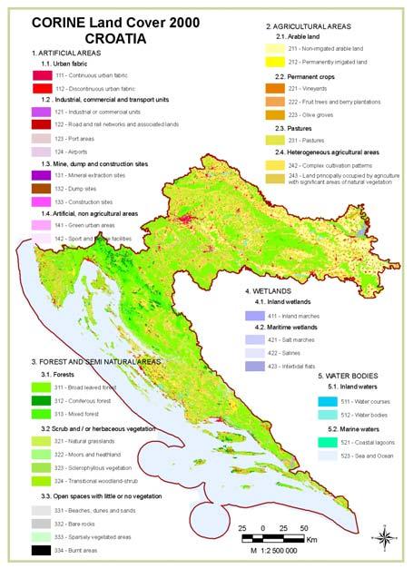 CORINE LAND COVER CROATIA INTRO Primary condition in making decisions directed to land cover and natural resources management is presence of knowledge and high quality information about biosphere and