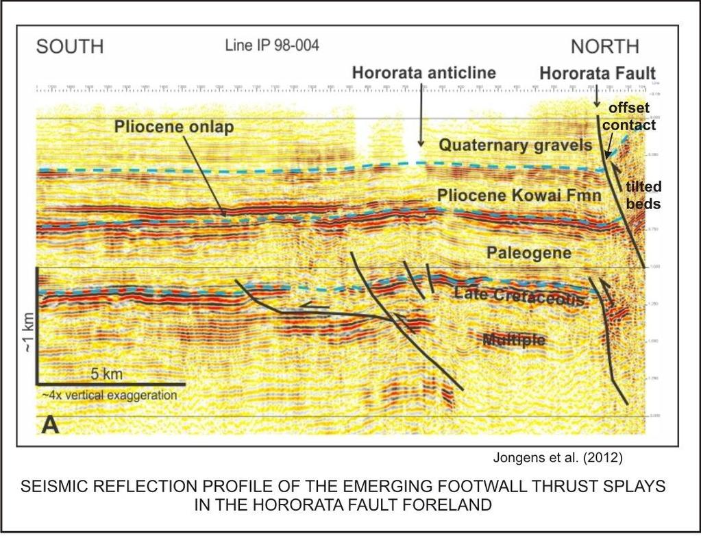 ACTIVE PROCESSES ALONG THE SOUTHERN HORORATA FAULT DURING THE DARFIELD EARTHQUAKE B A Growth distributed into blind footwall splays capped by actively growing
