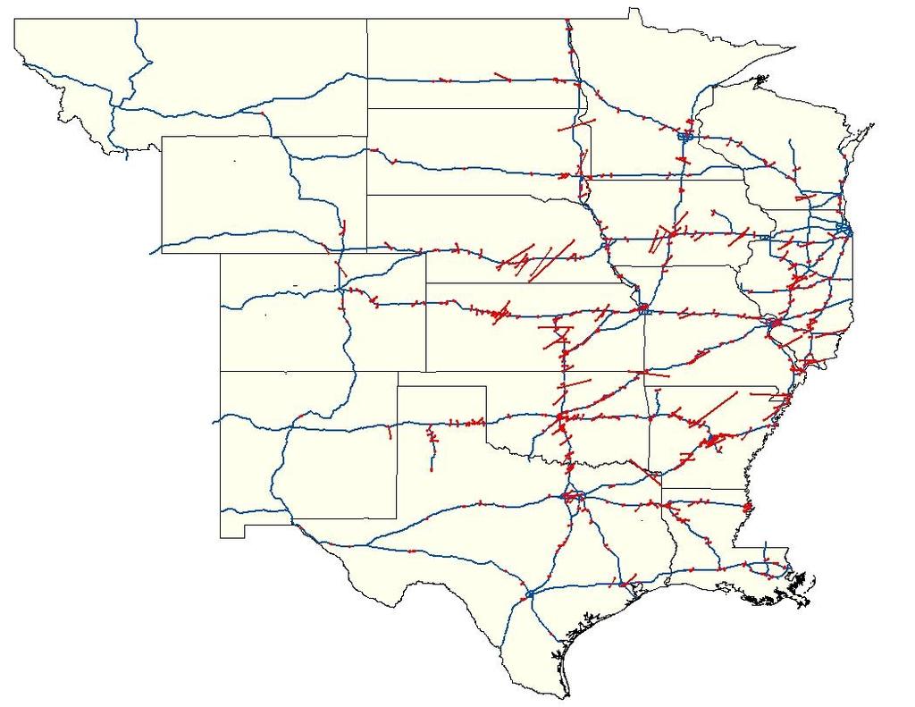 Interstate Tornadoes (1990-2008) Total Tornadoes: 15,621
