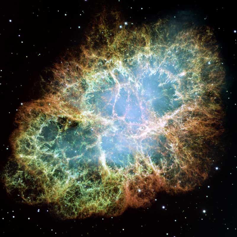The Surrounding Ejecta: Crab Nebula! Optical filaments show dense ejecta! - total mass in filaments is small; still! expanding into cold ejecta!