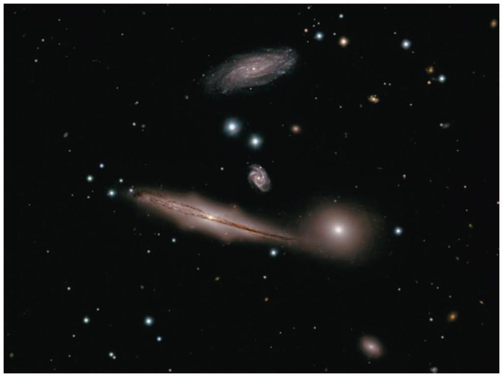 Spiral galaxies are often found in groups