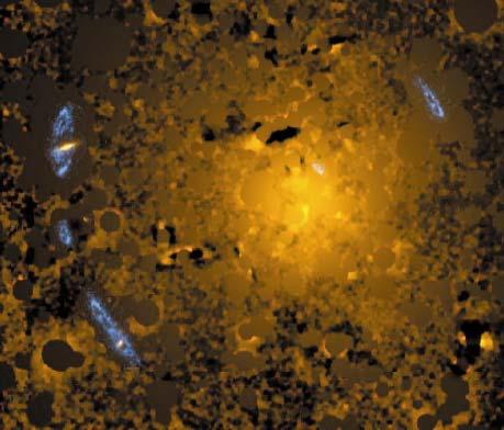 Yellow: residual light after cleaning galaxies Recursive image cleaning with priors: galaxy morphology