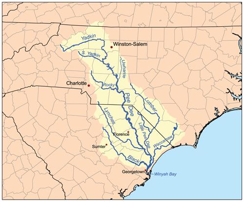A river basin is the portion of land drained by a river and its tributaries.