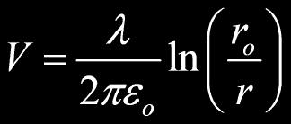 on the cylinder is represented as: The capacitance per unit of length is: