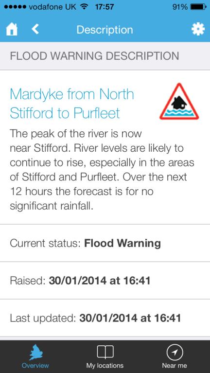 36. Study Figure 6 which shows a flood warning.