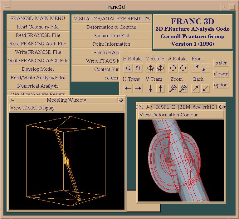 Hydraulic Fracturing Software OSM create initial geometric models FRANC3D fracture analysis with meshing and crack growth HYFRANC3D fluid flow module added to FRANC3D BES linear elastic boundary
