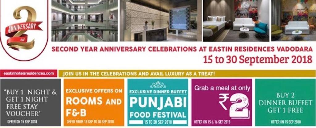 It Takes 2 to Tango, Success Together. Eastin Residences Vadodara celebrated its 2 years of success.