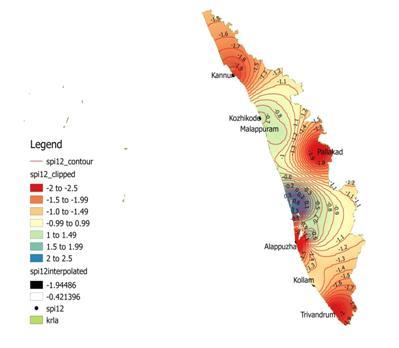International Journal of Applied and Pure Science and Agriculture (IJAPSA) Figure 13. SPI Analysis for 6 Months for Kerala during Figure 14. SPI Analysis for 12 Months for Kerala during IV.