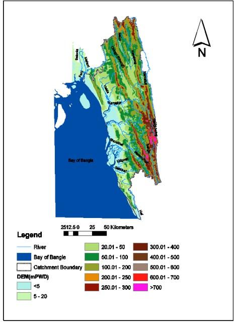Fig.1: Eastern Hill Basin in Bangladesh In June 2015, this basin received exceptionally higher rainfall than any other previous events (FFWC, 2015).