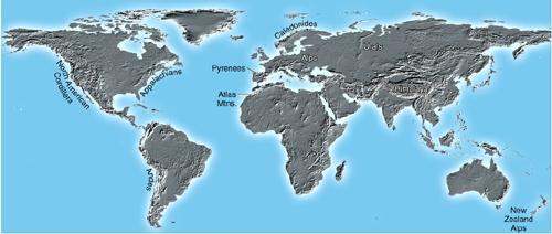 Mountain Belts and Earth s Systems Mountain belts are chains of mountain ranges that are 1000s of km long Commonly located