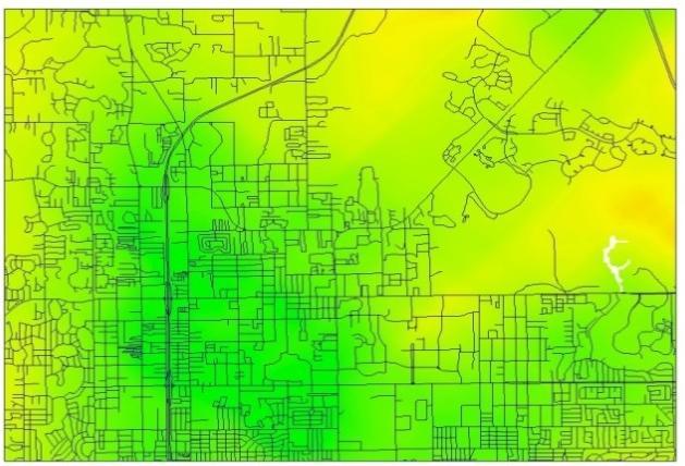 5 mile areal unit Additionally, the optimal neighborhood size from the three counties is tested for the change in the shape.