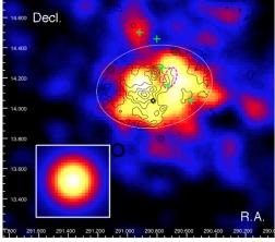 Fermi Observations of SNR Supernova remnant W51C - spatially resolved. 2-10 GeV front-converting events, deconvolved image.