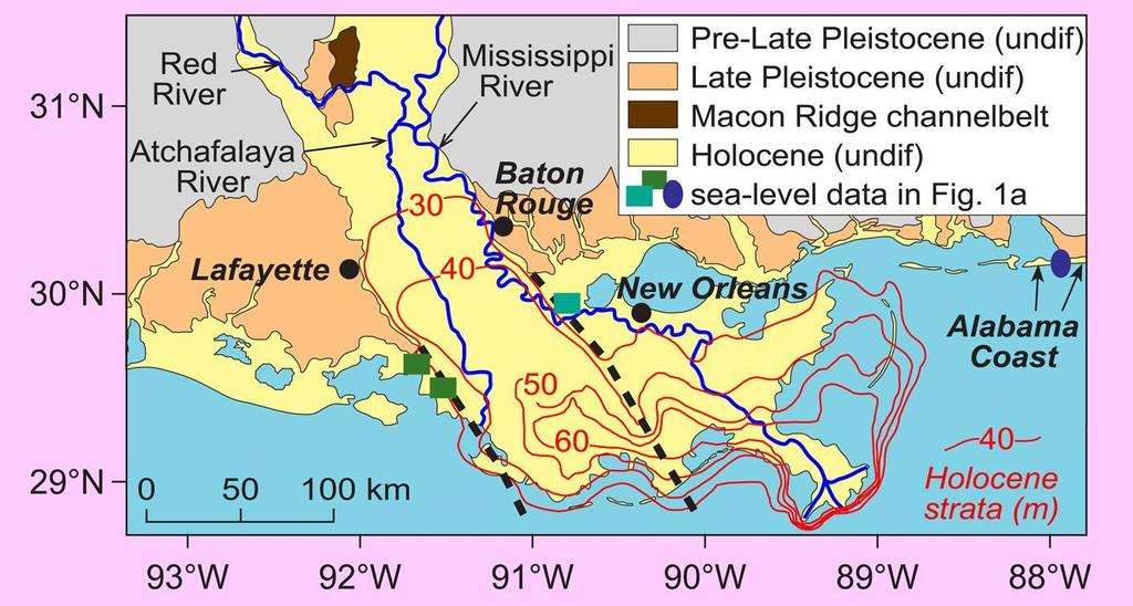 Lower Mississippi Valley and Delta Magnitude of Post-Glacial Deposition Balize Delta > 100 m Thick Total storage = 1860-2300 km 3 or
