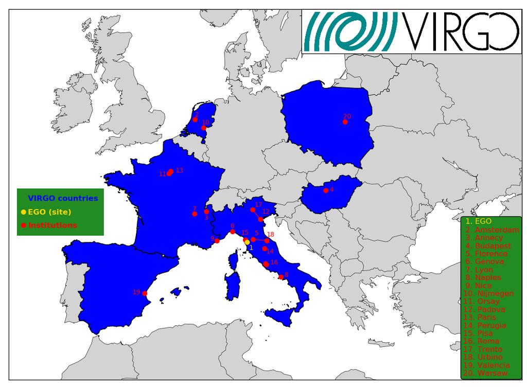 VIRGO A collaboration made up of 20 laboratories in 6 european
