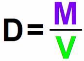 A Formula for Density The density of a substance can
