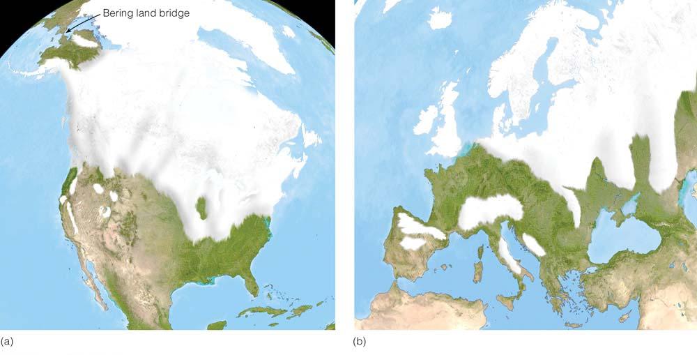 Extent of ice cover in last ice age (i.e. what a change of 6 C can mean) Most of Canada and the northern U.S.