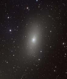 The elliptical galaxies M 32 (below) and M 110 (right) show varying degrees of ellipticity.