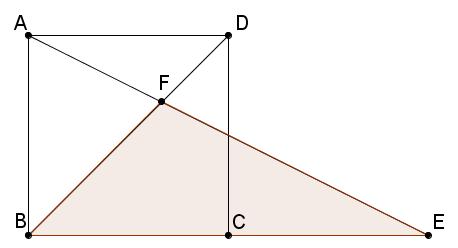 13. Let ABCD be a square with side length 1, E be a point on the extension of BC with BC = CE, and F be the intersection point of AE and BD, as in the graph below. What is the area of BEF?