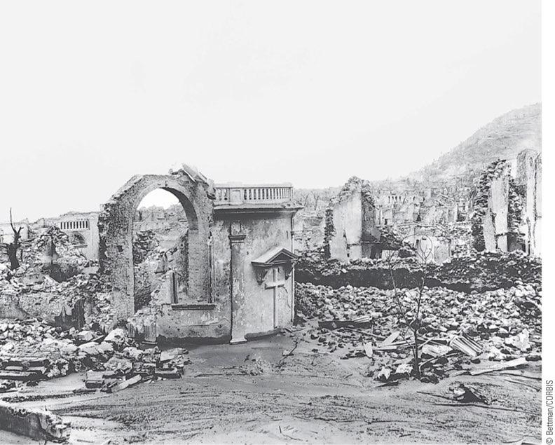 St. Pierre, Martinique, after it was destroyed by a nuée ardente from