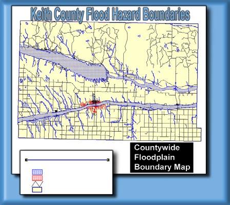 The following map shows an example of a countywide floodplain boundary map.