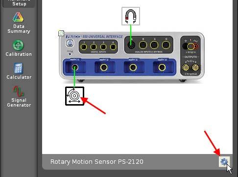 Click the input port which you plugged the sensor into and select [Magnetic Field Sensor] from the