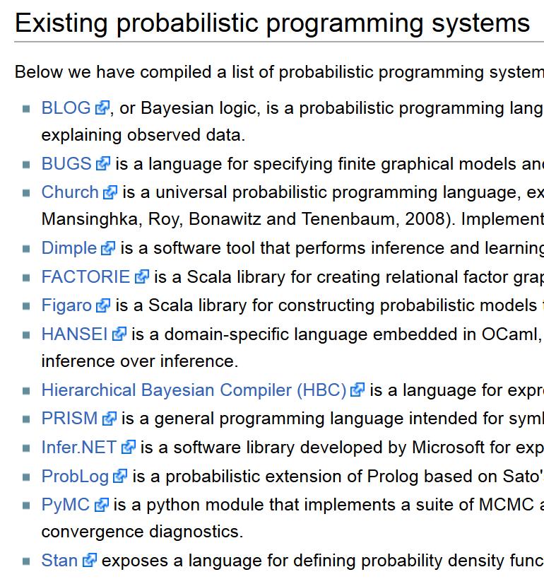 Probabilistic programming Languages A programming language for machine learning tasks.
