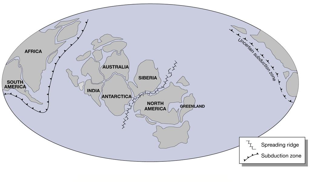Snowball earth: The continents reconstruction at Late proterozoic: tillites, striation, dropstone Near equator, Glaciated from one end to another Fig 12-10 1.