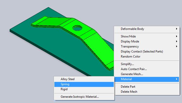 0 Model > Geometry> Material (Material Assignment) After selection of the model in the