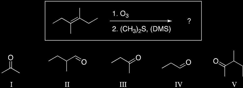 and II B) IV and V C) I only D) II only E) III only 39. Which reaction is not stereospecific? 40.