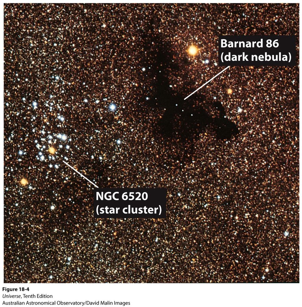 Dark Nebulae are Opaque Barnard 86 is about 1/7 th the angular diameter of the full moon.