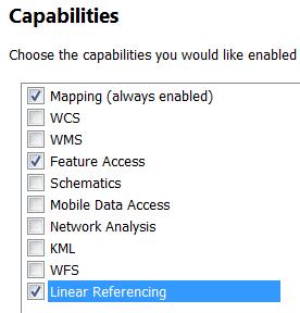 Linear Referencing capability for ArcGIS Server ArcGIS for Server - Mapping, Query, Geoprocessing Location Referencing for Server - Event editing - Coordinate to measures (includes stationing) -