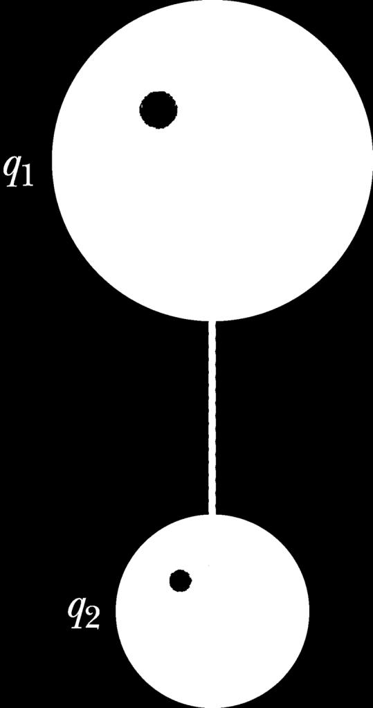 radius of either sphere. The spheres are connected by a conducting wire as shown in Figure 25.20.