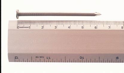Figure 3.2 Significant Figures The length of this nail is between 6.3 cm and 6.4 cm. critical thinking Apply Suppose you record the nail s length as 6.36 cm.