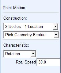 motion. Characteristic: Rotation Choose DummyR, ground and DummyR.cm.
