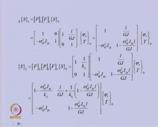 (Refer Slide Time: 27:40) Let us see the station 0 and right of disc one can be related by the multiplication of the field matrix and point matrix.