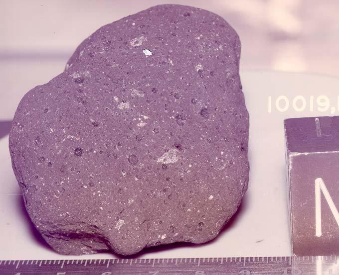 10019 297 grams 10066 60 grams Regolith Breccia Figure 1: Photo of 10019,1. Cube is 1 inch and scale is in cm. NASA S76-23354. Introduction Kramer et al.