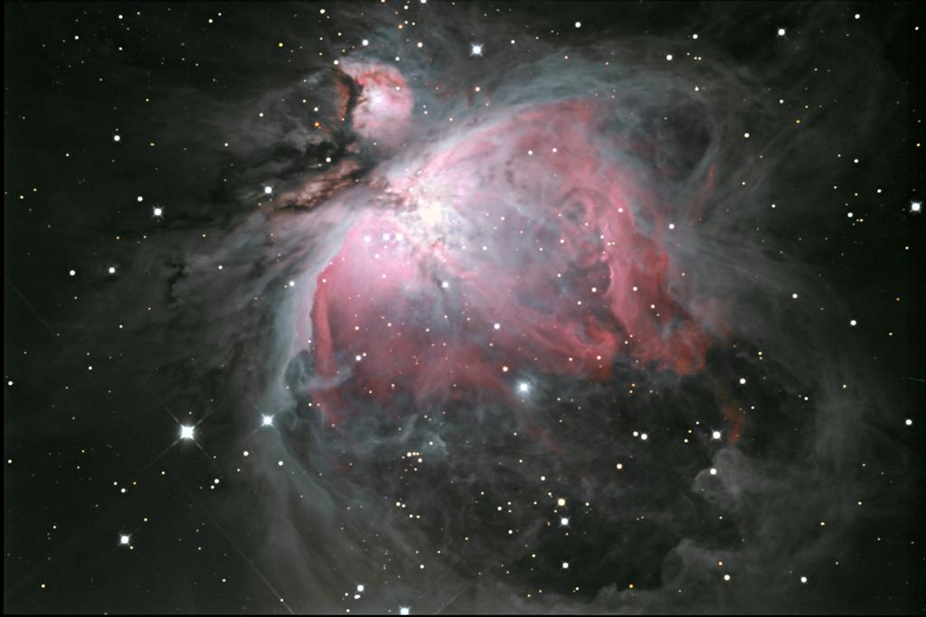Credit: Messier 42, Orion Nebula by Brian Kimball. The Orion Nebula (also known as Messier 42, M42, or NGC 1976) is a diffuse nebula situated south of Orion's Belt in the constellation of Orion.