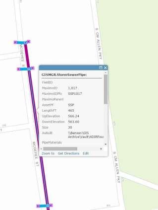 GIS Feature Inspection Features from the city s GIS system are uploaded to a webmap using the ArcGIS online platform.