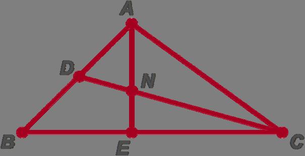 Question No. 10 of 10 Question 10. In ABC, segment CD is an angle bisector and segment AE is an altitude. If m ACB = 38, what is ANC?