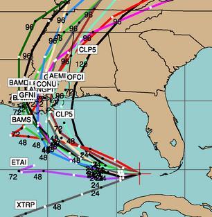 official forecast track in the next cycle => changes in model