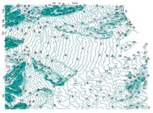 Figure. Contour lines of the New Sohag area. Figure 2. Digital elevation model of the New Sohag area. 5.