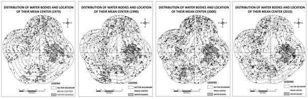 Recent Decline in Water Bodies in Kolkata and Surroundings 1087 Distribution and Location of Water Bodies in Different Years Fig.