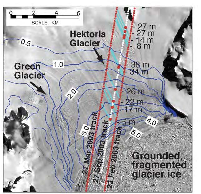 after disintegration of the ice shelf -- MODIS image,