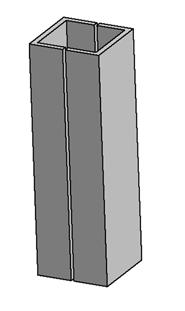 4. (15 points) Determine the maximum shear stress that occurs in a weld. Given: Box beam with 12 x12 outside dimensions, and 10 x10 inside dimensions.