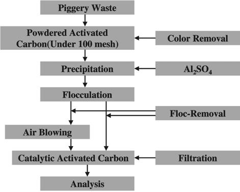 Physical Properties of K-Activated Carbon and its Removal Efficiencies for Chemical Factors 375 Figure 1. Procedure for characterization of piggery waste. Table 2.