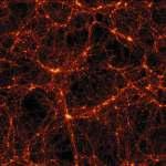 filaments (surface of "bubbles") which surround empty regions (voids) in space
