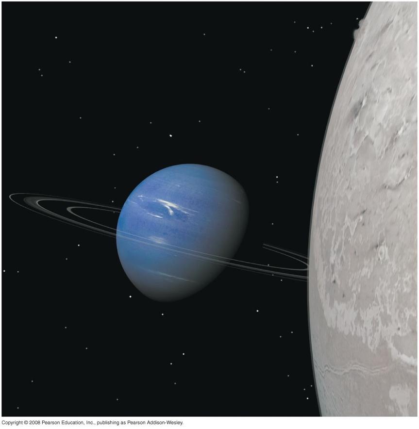 Neptune 30.1 AU from Sun size: 3.9 REarth mass: 17.1 MEarth density: 1.