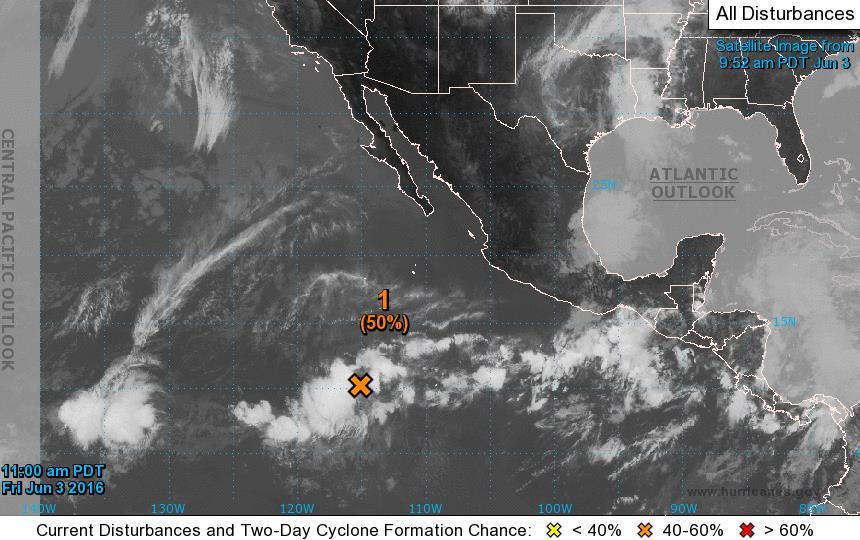 Tropical Outlook Eastern Pacific Disturbance 1: (As of 8:00 a.m.