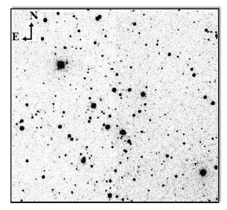 Optical and Near- Infrared Photometric Study of NGC 6724 3 Fig. 1 The CCD B-image of open star cluster NGC 6724 as observed at 74-inch Kottamia Telescope, Egypt. North is up, East on the left.
